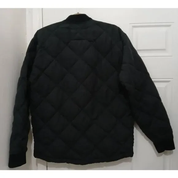 Abercrombie & Fitch mens medium quilted bomber jacket dusty black varsity